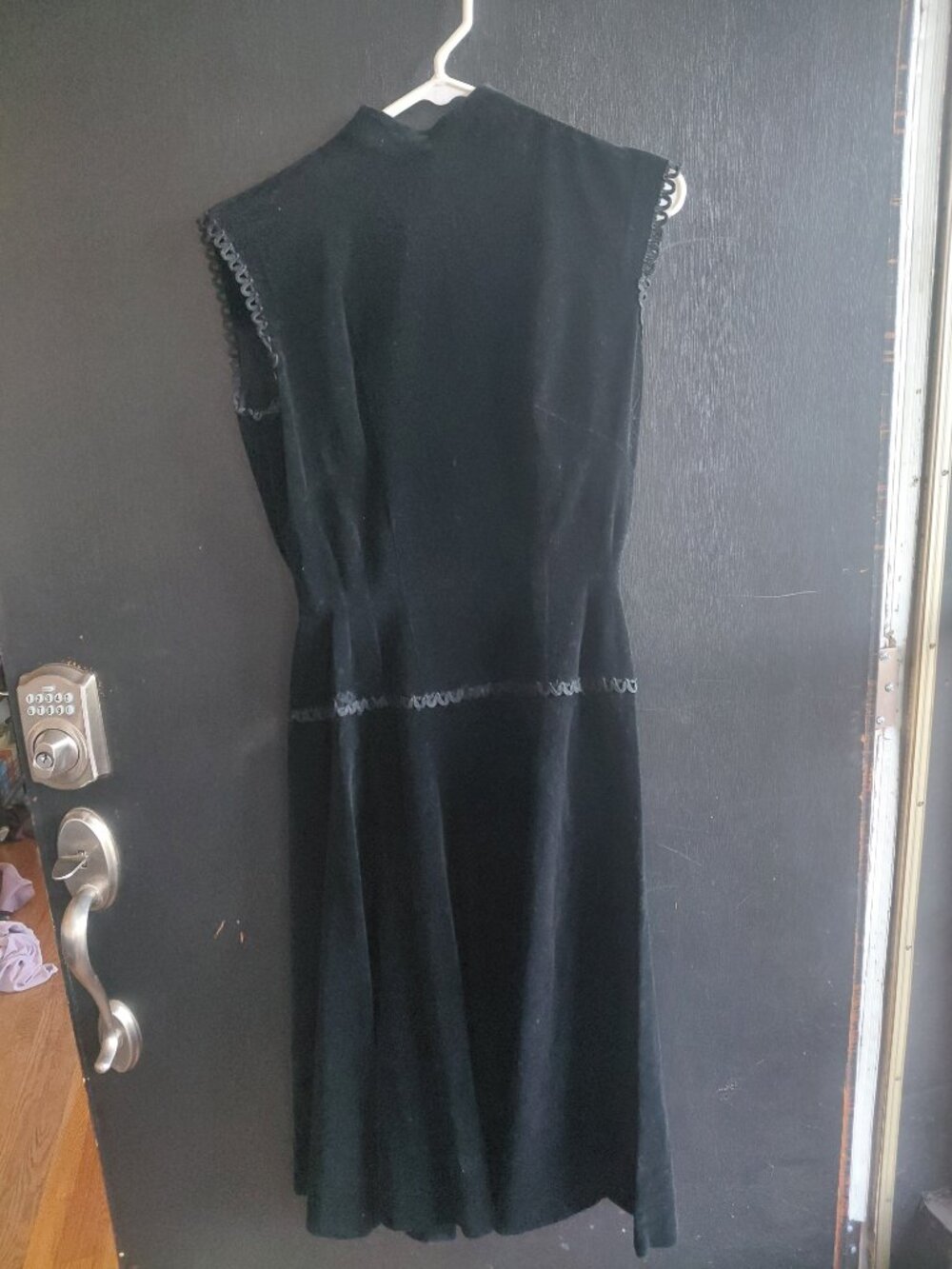 Vintage 1950s Black Velvet Cocktail Dress | Custom Austrian Tailor | High Neck